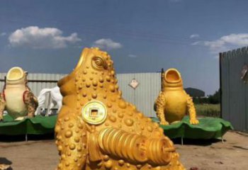 創(chuàng)意金蟾雕塑 步行街店門口雕塑 動(dòng)物小品
