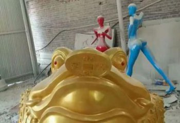 店門口金蟾雕塑 創(chuàng)意招財(cái)動(dòng)物雕塑 仿真擺件