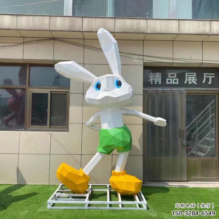 彩繪兔子雕塑 仿真雕塑 步行街?jǐn)[件