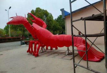 抽象龍蝦雕塑 店門口彩繪雕塑 步行街擺件