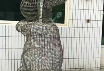 抽象大白兔雕塑 店門(mén)口彩繪雕塑 步行街?jǐn)[件