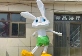 彩繪兔子雕塑 仿真雕塑 步行街擺件