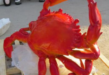 仿真螃蟹雕塑 店門(mén)口園林雕塑 動(dòng)物小品