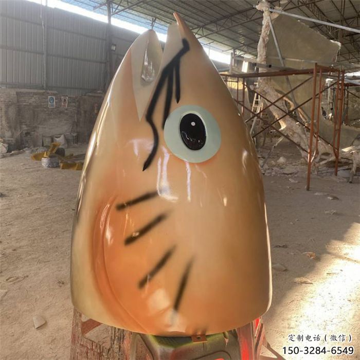 仿古魚(yú)頭雕塑 庭院彩繪雕塑 田間小品