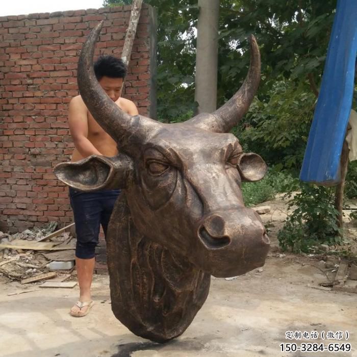 創(chuàng)意牛頭雕塑 步行街店門口雕塑 動物小品