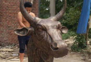 創(chuàng)意牛頭雕塑 步行街店門口雕塑 動物小品