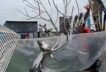 廣場(chǎng)鹿頭雕塑 公園仿真雕塑 抽象擺件