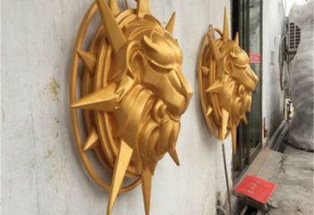 大型獅子頭雕塑 商業(yè)街廣場(chǎng)雕塑 古銅色擺件