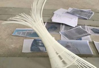 幾何魚(yú)尾雕塑 庭院仿真雕塑 彩繪擺件