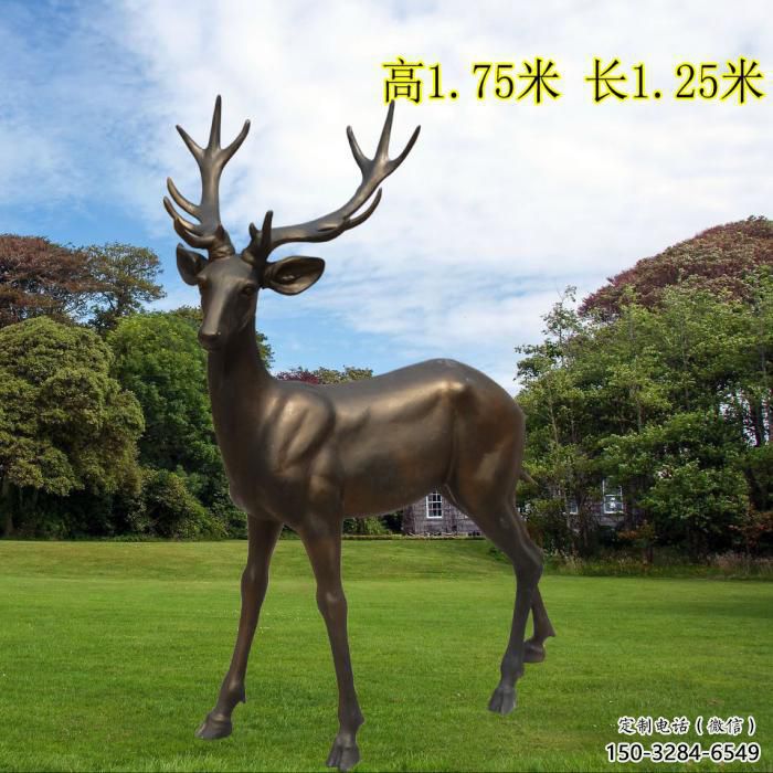 小鹿雕塑小品 商業(yè)街廣場雕塑 古銅色擺件