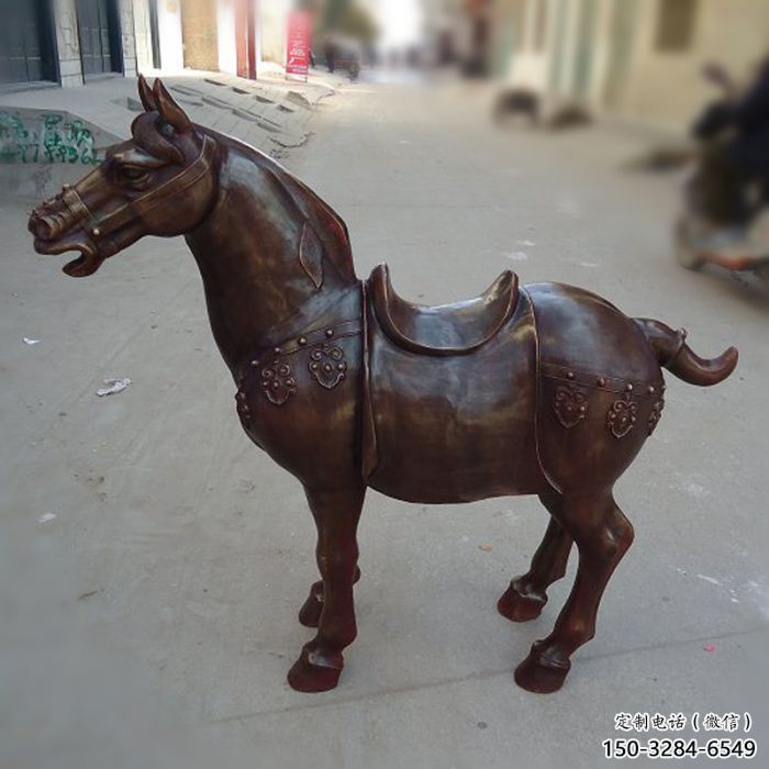 門口馬踏飛燕雕塑 售樓處仿真雕塑 彩繪小品