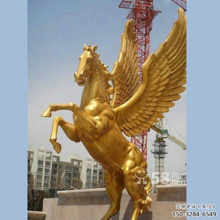 田間馬踏飛燕雕塑 彩繪仿真雕塑 園林?jǐn)[件