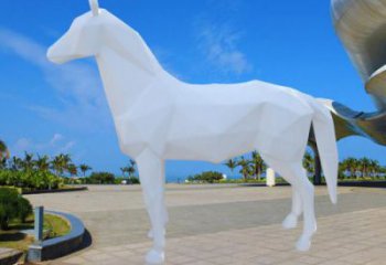 創(chuàng)意白馬雕塑 步行街店門口雕塑 動物小品