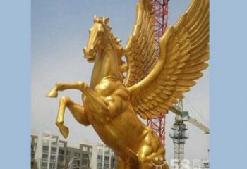 田間馬踏飛燕雕塑 彩繪仿真雕塑 園林?jǐn)[件
