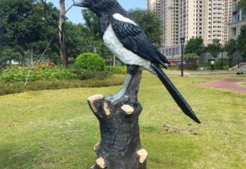 抽象喜鵲雕塑 店門(mén)口彩繪雕塑 步行街?jǐn)[件