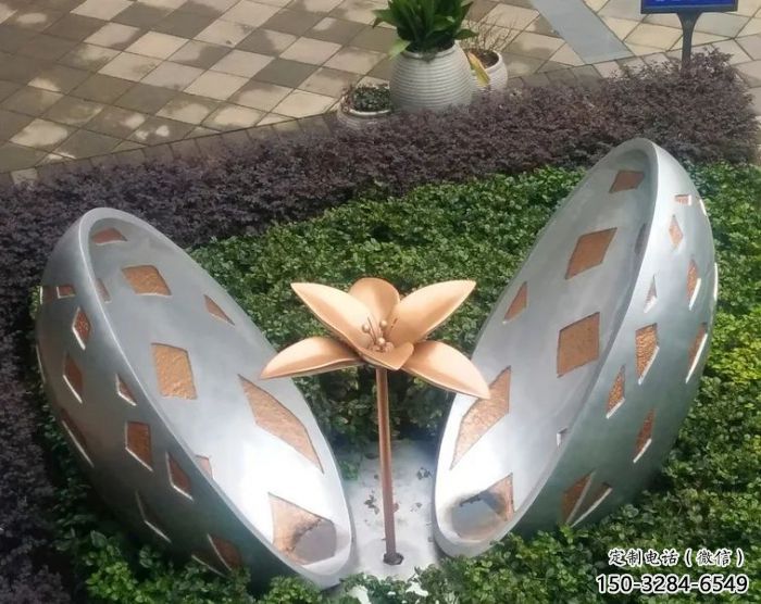 公園花朵雕塑 酒店門口雕塑 彩繪擺件