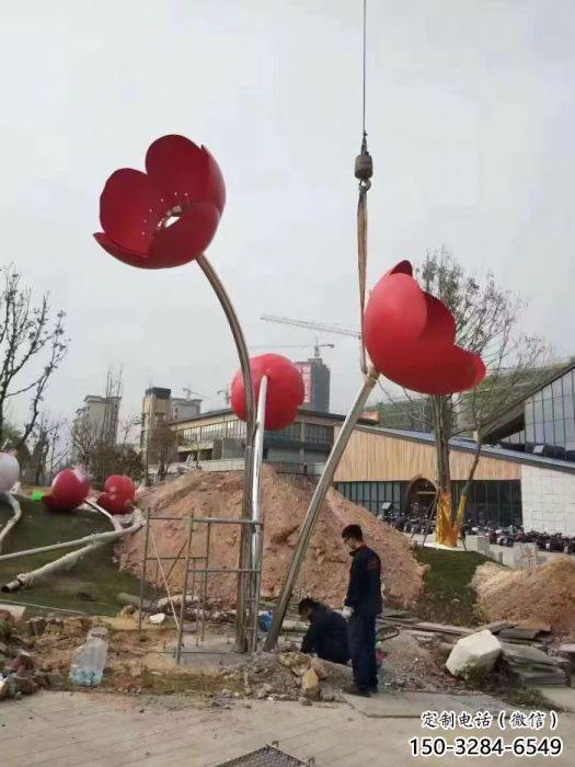 廣場花朵雕塑 公園仿真雕塑 抽象擺件