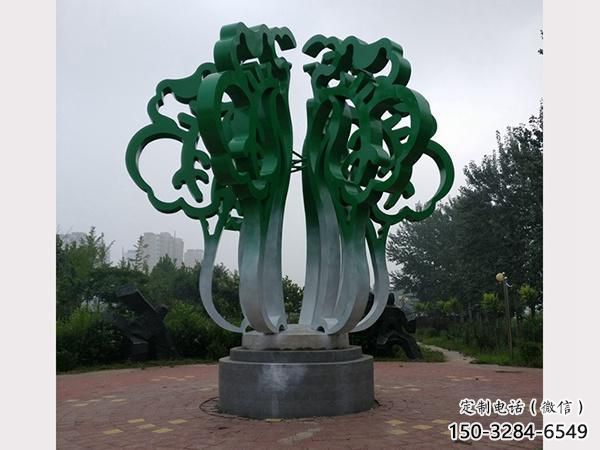 鏤空白菜雕塑 廣場(chǎng)果蔬雕塑 門(mén)口小品