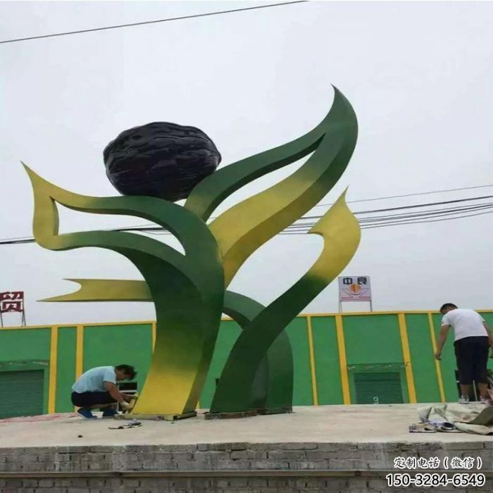 售樓處核桃雕塑 商業(yè)街仿真雕塑 水果擺件