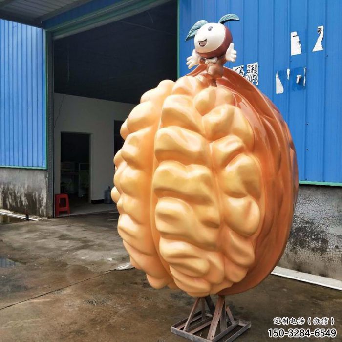 抽象核桃雕塑 店門口彩繪雕塑 步行街?jǐn)[件