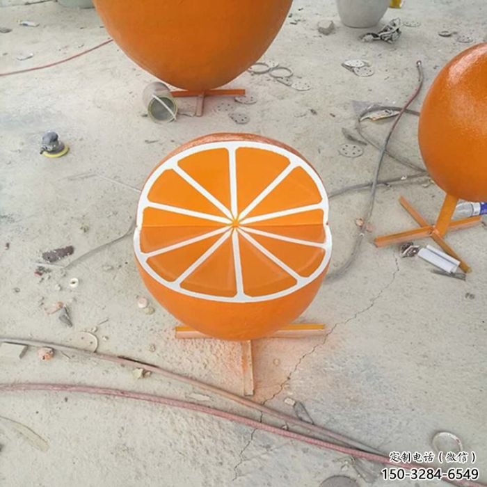 門口橙子雕塑 售樓處仿真雕塑 彩繪小品