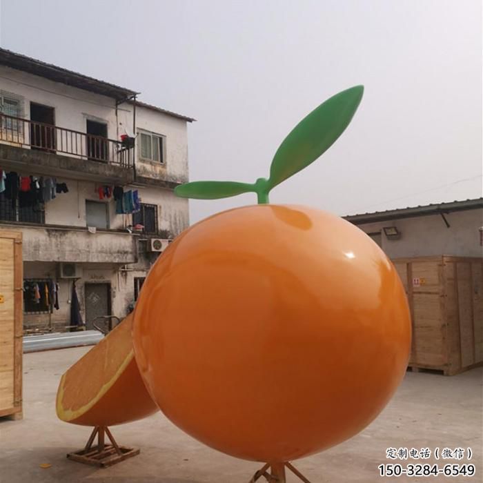 商業(yè)街橙子雕塑 售樓處雕塑 水果擺件