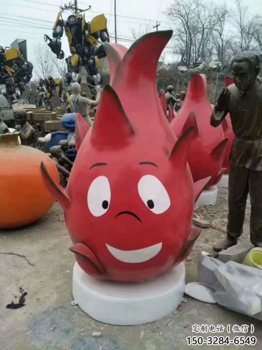 大型火龍果雕塑 商業(yè)街廣場(chǎng)雕塑 古銅色擺件