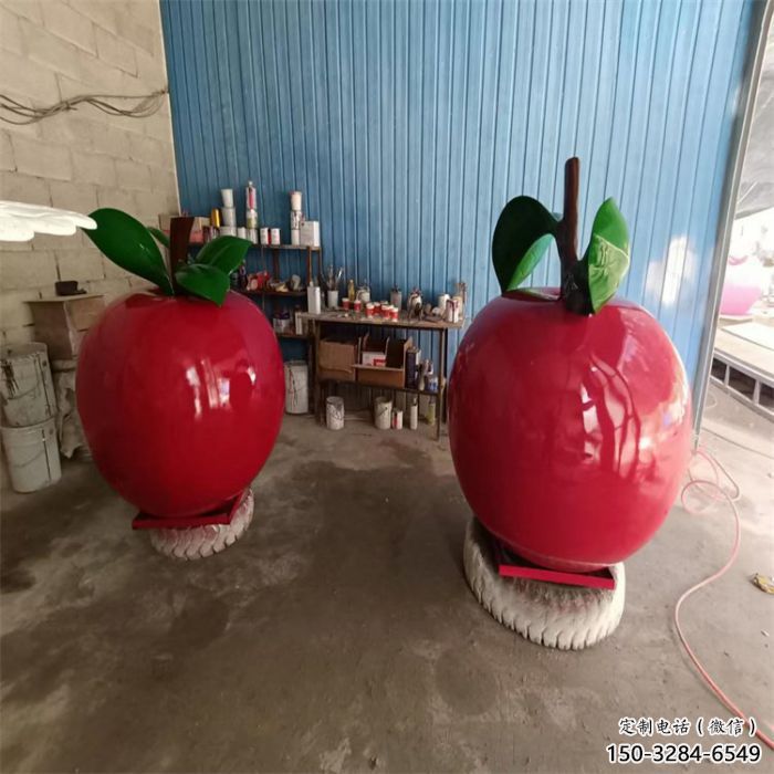 彩繪蘋果雕塑 大型城市雕塑 商業(yè)街擺件