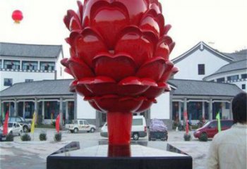 抽象果樹(shù)雕塑 店門(mén)口彩繪雕塑 步行街?jǐn)[件