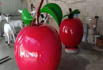 創(chuàng)意蘋果雕塑 步行街店門口雕塑 水果小品