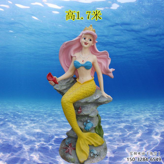 公園美人魚(yú)雕塑 酒店門(mén)口雕塑 彩繪擺件