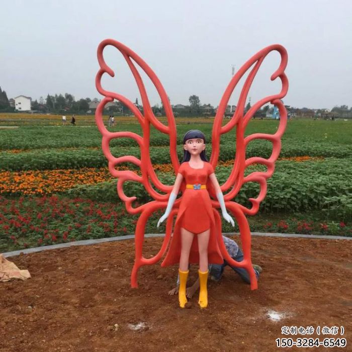 動漫蝴蝶仙子雕塑 酒店公園雕塑 風(fēng)景區(qū)擺件