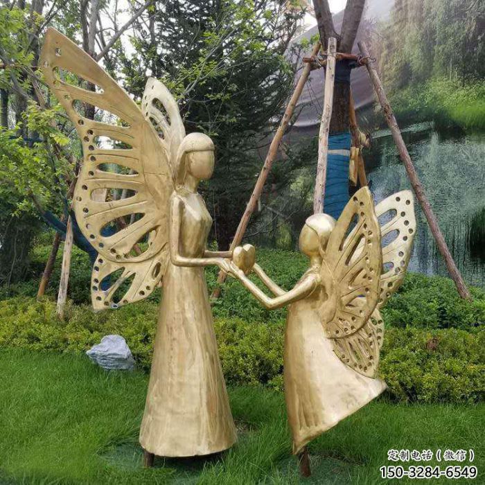 田間蝴蝶仙子雕塑 彩繪動(dòng)漫雕塑 園林?jǐn)[件