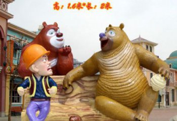 商業(yè)街熊出沒(méi)雕塑 售樓處雕塑 卡通擺件