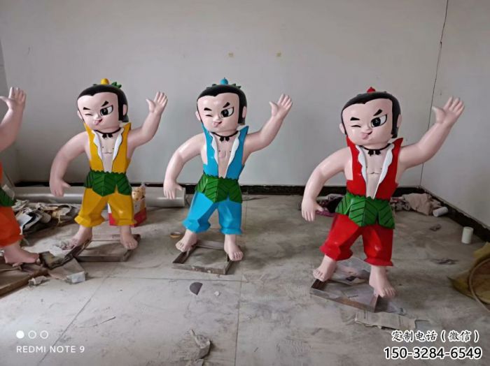 門(mén)口葫蘆娃雕塑 售樓處卡通雕塑 彩繪小品