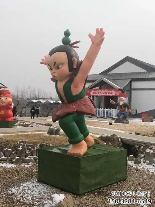 園林葫蘆娃雕塑 城市廣場(chǎng)雕塑 步行街?jǐn)[件
