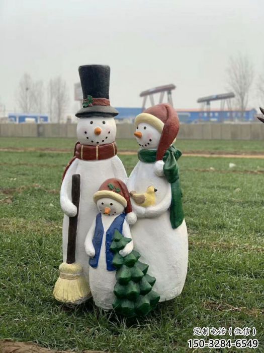 卡通雪人雕塑 店門口園林雕塑 動漫小品