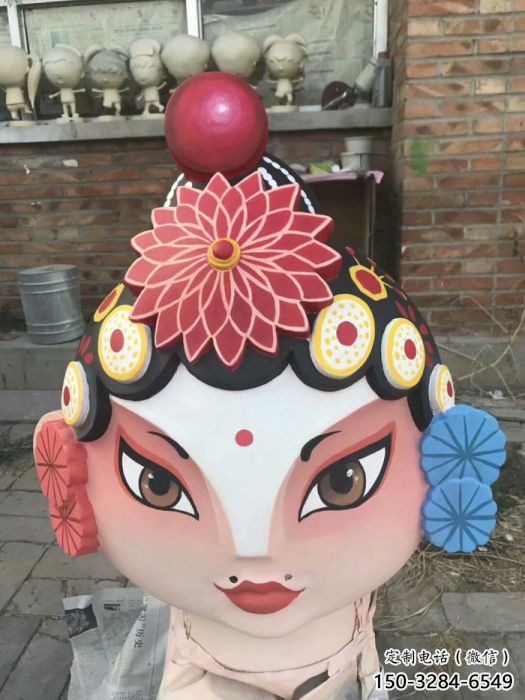 彩繪戲曲雕塑 大型城市雕塑 商業(yè)街?jǐn)[件