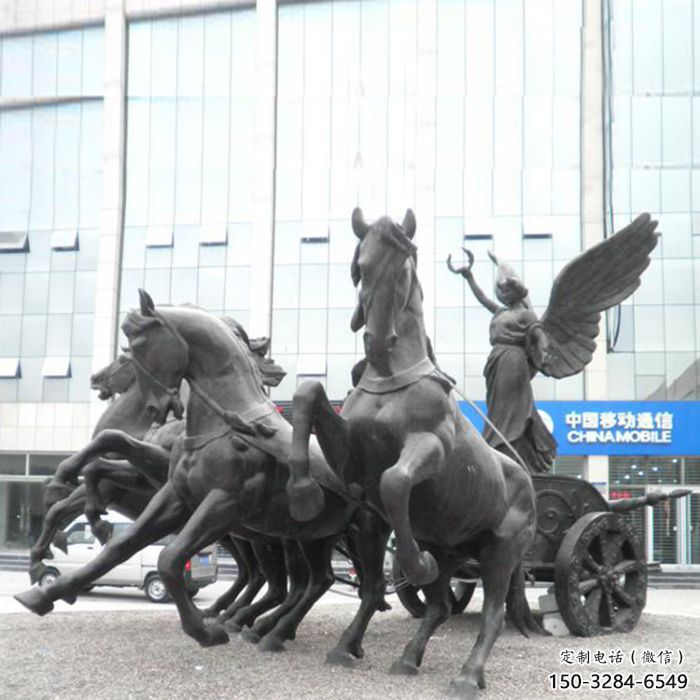 園林馬夫雕塑 城市廣場(chǎng)雕塑 步行街?jǐn)[件