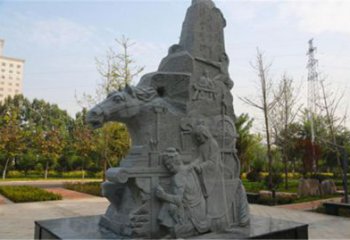 公園岳母刺字雕塑 酒店門口雕塑 彩繪擺件