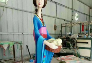 彩繪美女雕塑 大型城市雕塑 商業(yè)街?jǐn)[件