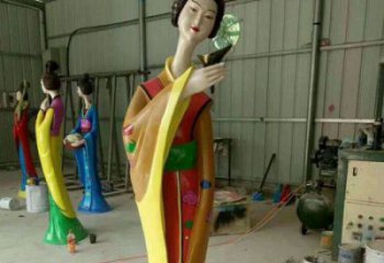 彩繪美女雕塑 古代雕塑 步行街?jǐn)[件