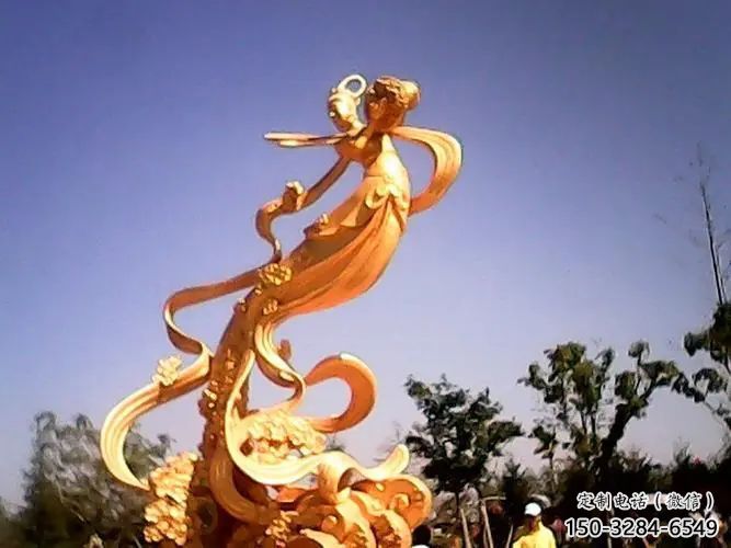 神話(huà)天女散花雕塑 店門(mén)口園林雕塑 古代小品