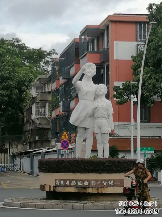 抽象少先隊(duì)員雕塑 店門口彩繪雕塑 學(xué)校擺件