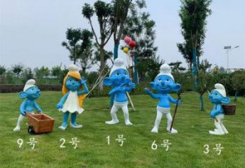 草地藍精靈雕塑生產(chǎn)商 現(xiàn)代校園卡通雕塑 大型動漫雕塑