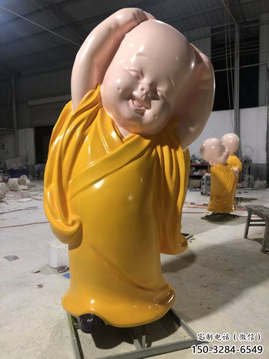 預(yù)用小和尚雕塑 景觀校園兒童雕塑 商業(yè)街肖像雕塑