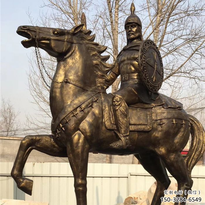 大型武士雕塑供應(yīng)商 歐式步行街人物雕塑 彩繪古代雕塑