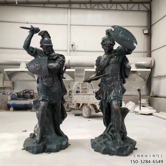 古銅色武士雕塑產(chǎn)品 大型城市雕塑 商業(yè)街擺件