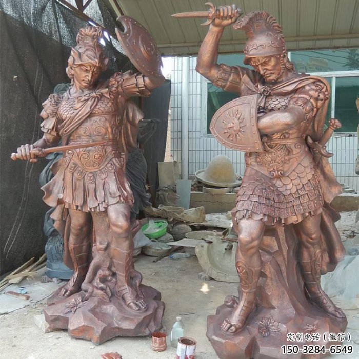 售樓處武士雕塑加工 商業(yè)街仿真雕塑 民俗擺件