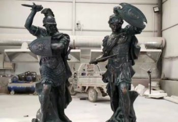 古銅色武士雕塑產(chǎn)品 大型城市雕塑 商業(yè)街擺件